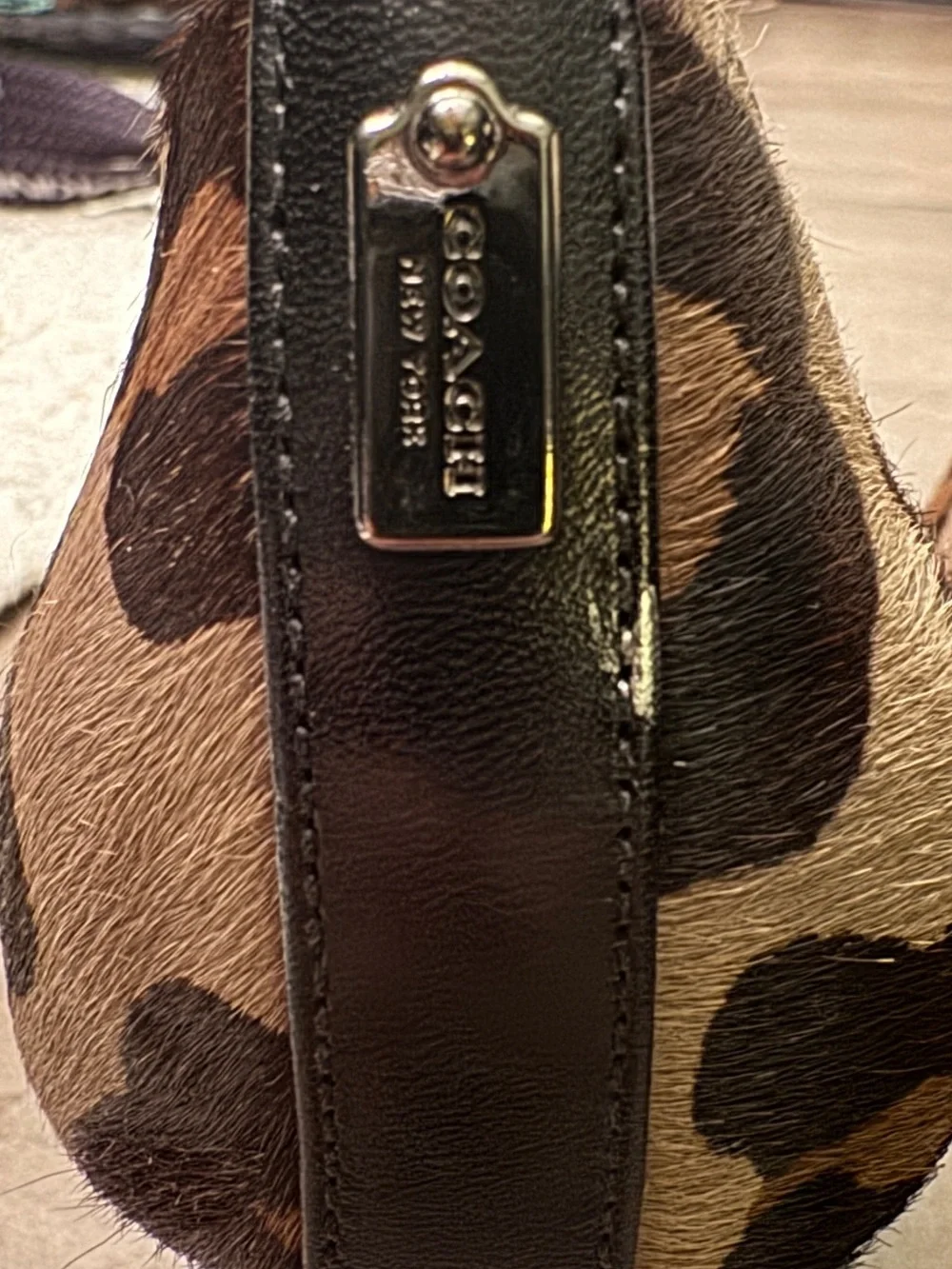 Coach Leopard Haircalf Pointed Toe Kitten Heel Pumps 8.5B
